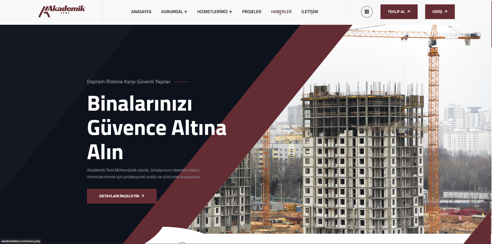 Akademik Test proje görüntüsü