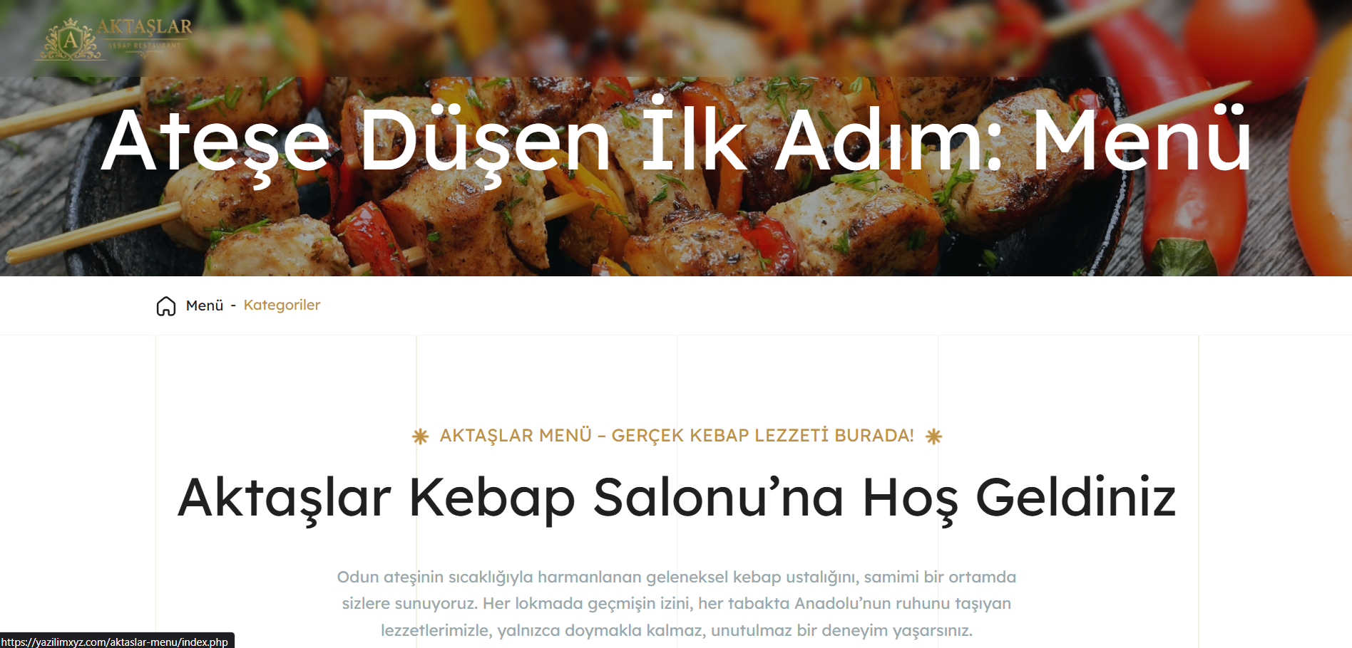 Aktaşlar Kebap Salonu proje görüntüsü